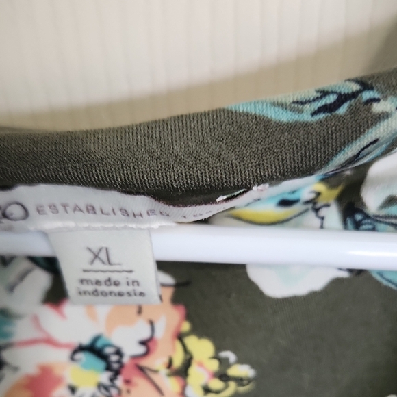 Cato Floral Wrap Dress - Olive Green and Multicolor - Picture 2 of 2